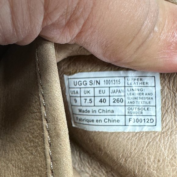 UGG Nubuck Leather Studded Slip On Wedge Mules Heels Womens - Picture 9 of 15